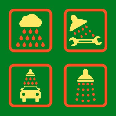 Duş düz kare vektör simgesi