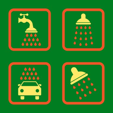 Duş düz kare vektör simgesi