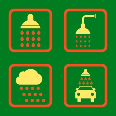 Duş düz kare vektör simgesi