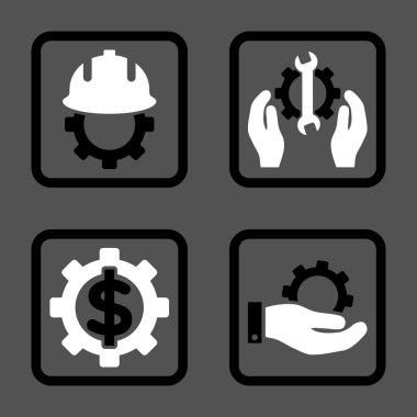 Geliştirme düz kare vektör simgesi