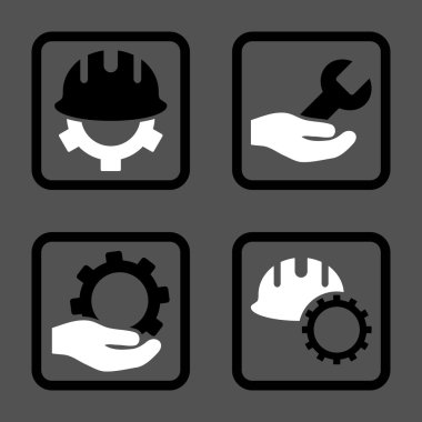 Geliştirme düz kare vektör simgesi