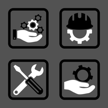 Geliştirme düz kare vektör simgesi