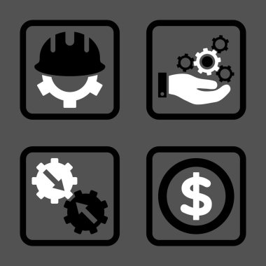 Geliştirme düz kare vektör simgesi