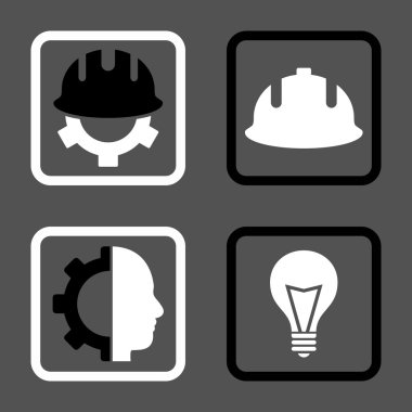 Geliştirme düz kare vektör simgesi