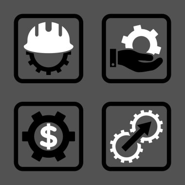 Geliştirme düz kare vektör simgesi