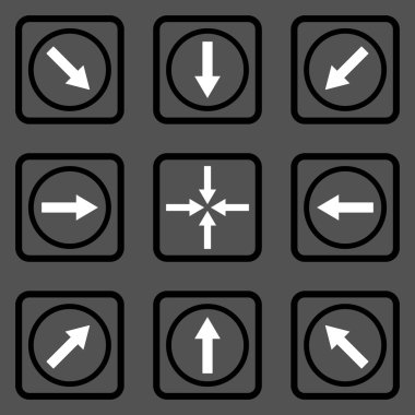 Yön okları düz kare vektör simgesi