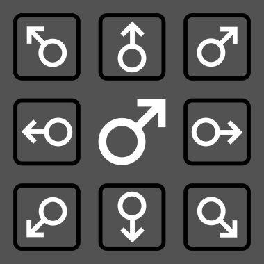 Yön düz kare vektör simgesi