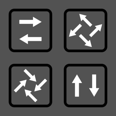 Exchange oklar düz kare vektör simgesi
