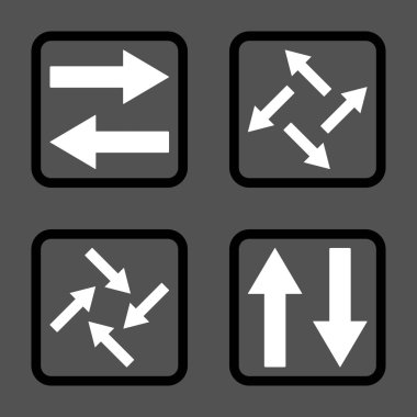 Exchange oklar düz kare vektör simgesi