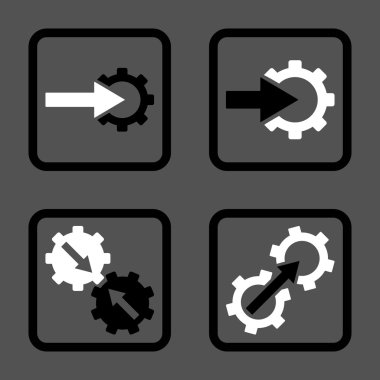 Entegrasyon vites düz kare vektör simgesi