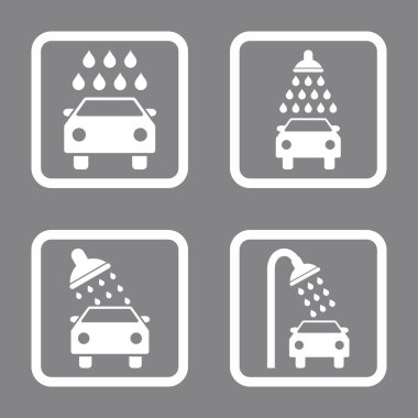 Araba duş düz kare vektör simgesi