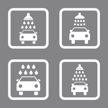 Carwash düz kare vektör simgesi