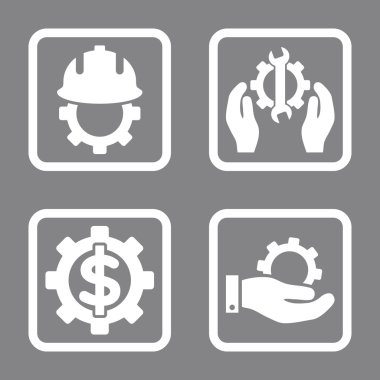 Geliştirme düz kare vektör simgesi