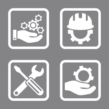 Geliştirme düz kare vektör simgesi