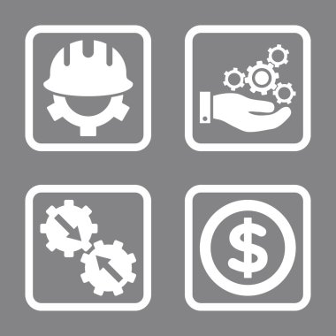 Geliştirme düz kare vektör simgesi