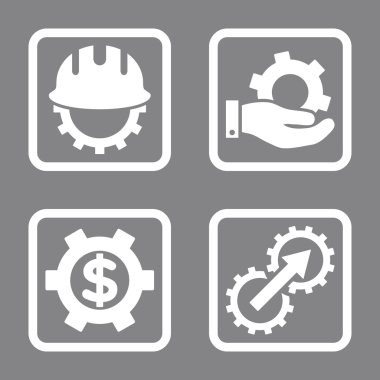 Geliştirme düz kare vektör simgesi