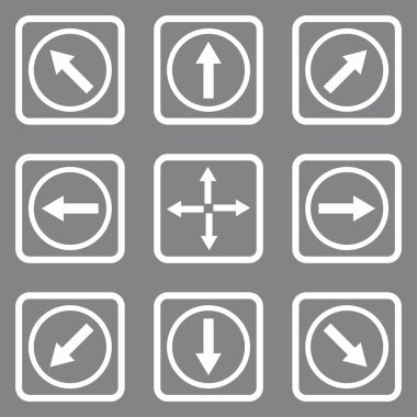 Yön okları düz kare vektör simgesi