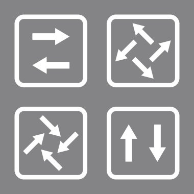 Exchange oklar düz kare vektör simgesi