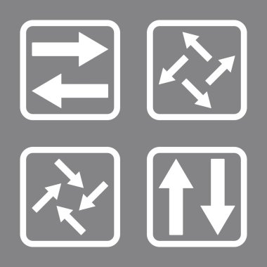Exchange oklar düz kare vektör simgesi