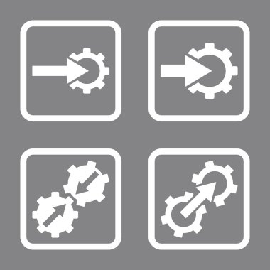 Entegrasyon vites düz kare vektör simgesi