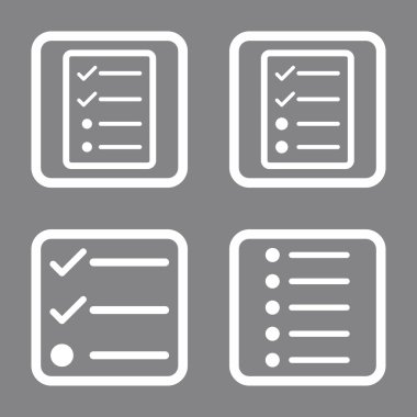 Liste öğeleri düz kare vektör simgesi