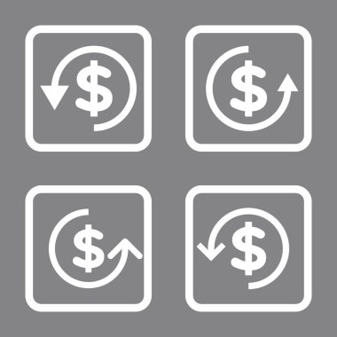 Düz kare vektör simge iade