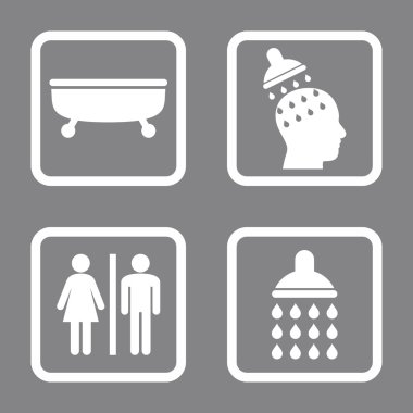 Sıhhi düz kare vektör simgesi