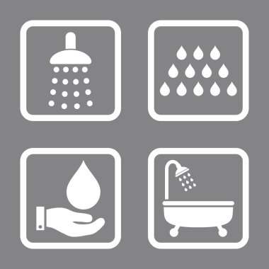 Duş düz kare vektör simgesi