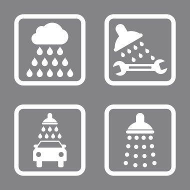 Duş düz kare vektör simgesi