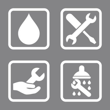 Duş düz kare vektör simgesi