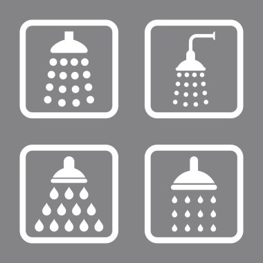 Duş düz kare vektör simgesi