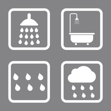 Duş düz kare vektör simgesi