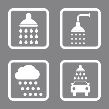 Duş düz kare vektör simgesi