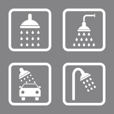 Duş düz kare vektör simgesi