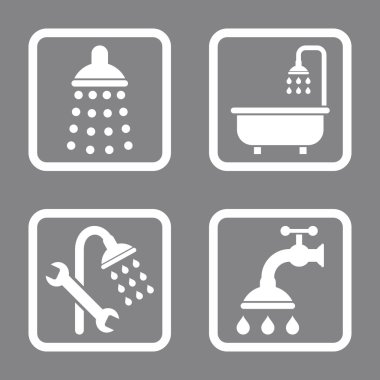 Duş düz kare vektör simgesi