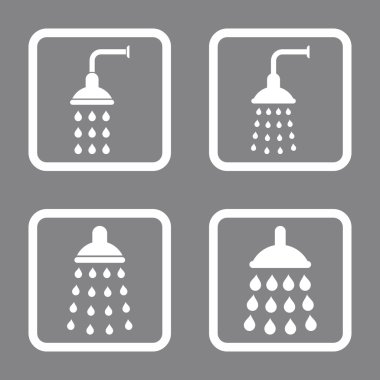 Duş düz kare vektör simgesi