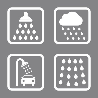 Duş düz kare vektör simgesi