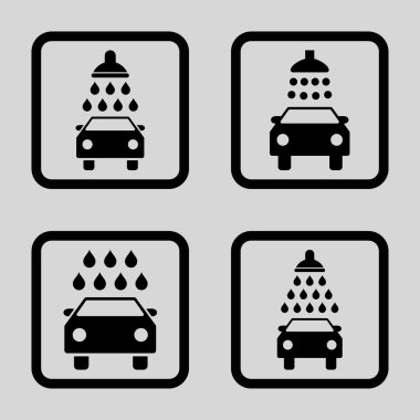 Carwash düz kare vektör simgesi