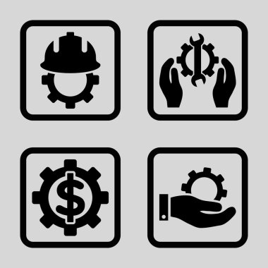 Geliştirme düz kare vektör simgesi