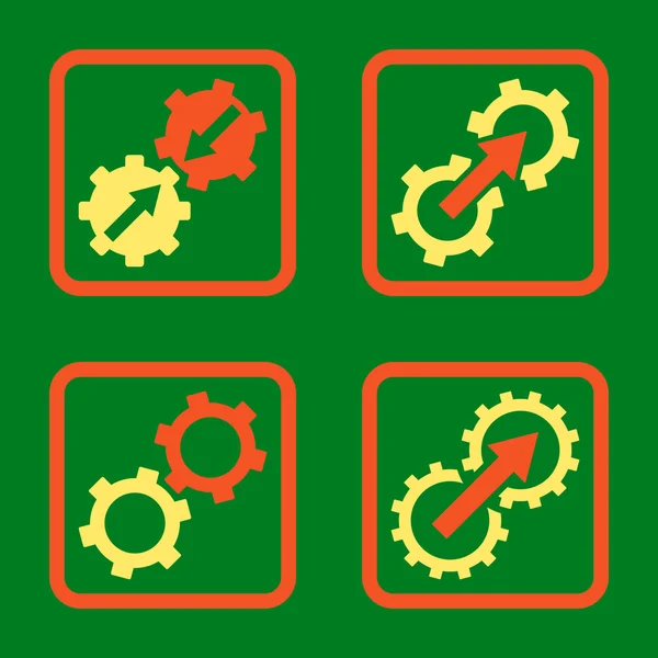 Integration Gears Flat Squared Vector Icon — Stock Vector
