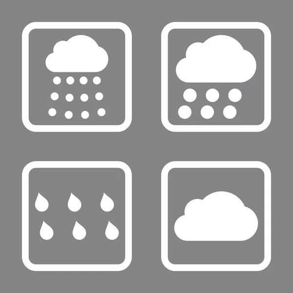 Regen Wolken flach quadratisch Vektorsymbol — Stockvektor