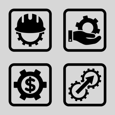 Geliştirme düz kare vektör simgesi