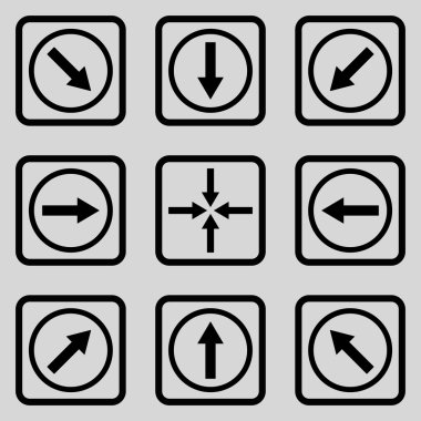 Yön okları düz kare vektör simgesi
