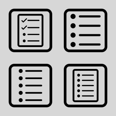 Liste öğeleri düz kare vektör simgesi