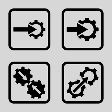 Entegrasyon vites düz kare vektör simgesi