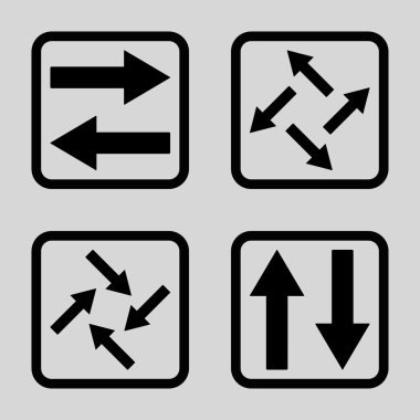 Exchange oklar düz kare vektör simgesi