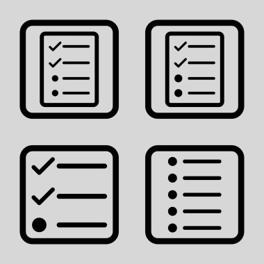 Liste öğeleri düz kare vektör simgesi