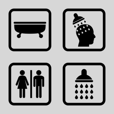 Sıhhi düz kare vektör simgesi