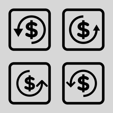 Düz kare vektör simge iade