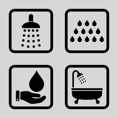 Duş düz kare vektör simgesi